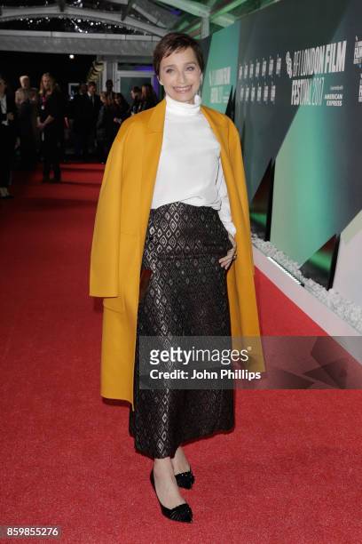 Kristin Scott Thomas attends the UK Premiere of "The Party" during the 61st BFI London Film Festival on October 10, 2017 in London, England.