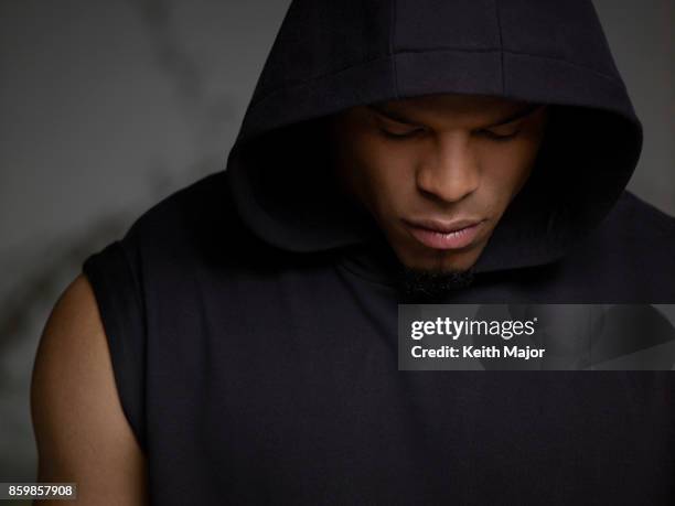 Football player Cam Newton is photographed for Ebony Magazine on December 1, 2015 in New York City.