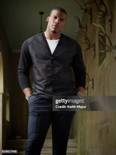 Football player Cam Newton is photographed for Ebony Magazine on December 1, 2015 in New York City. COVER IMAGE.