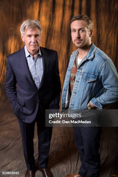 Actors Harrison Ford, Ryan Gosling are photographed for USA Today on September 24, 2017 in Los Angeles, California.