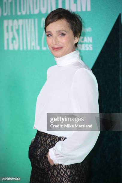 Kristin Scott Thomas attends the UK Premiere of "The Party" during the 61st BFI London Film Festival on October 10, 2017 in London, England.