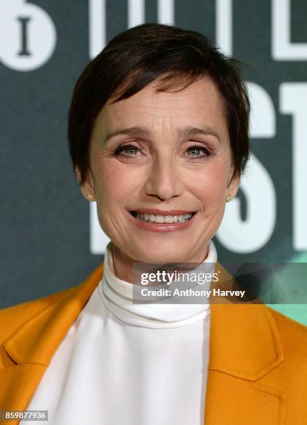 Kristin Scott Thomas attends the UK Premiere of "The Party" during the 61st BFI London Film Festival on October 10, 2017 in London, England.