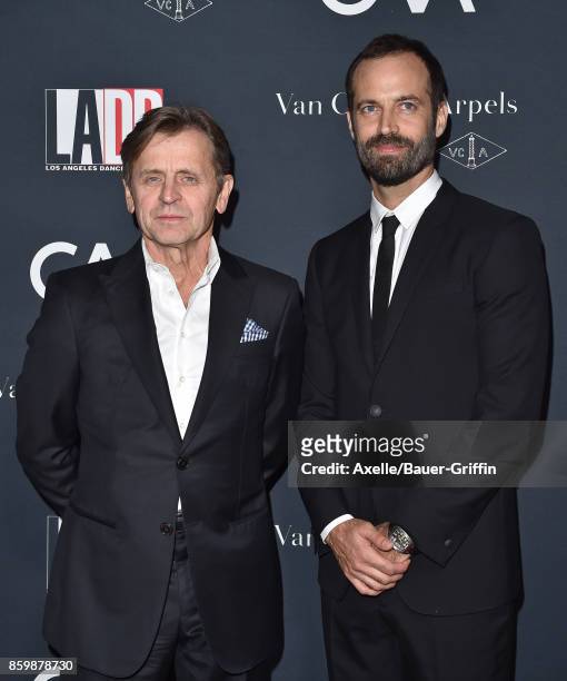Choreographers Mikhail Baryshnikov and Benjamin Millepied arrive at the L.A. Dance Project's Annual Gala at L.A. Dance Project on October 7, 2017 in...