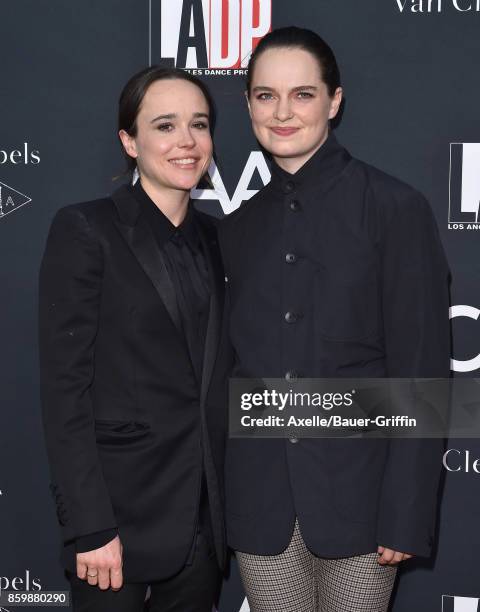 Actress Ellen Page and dancer Emma Portner arrive at the L.A. Dance Project's Annual Gala at L.A. Dance Project on October 7, 2017 in Los Angeles,...