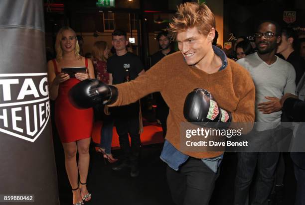 Oliver Cheshire attends the launch of the TAG Heuer Muhammad Ali Limited Edition Timepieces at BXR Gym on October 10, 2017 in London, England.