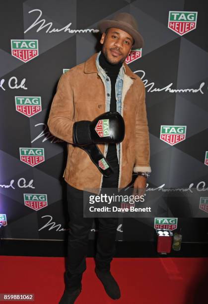 Reggie Yates attends the launch of the TAG Heuer Muhammad Ali Limited Edition Timepieces at BXR Gym on October 10, 2017 in London, England.