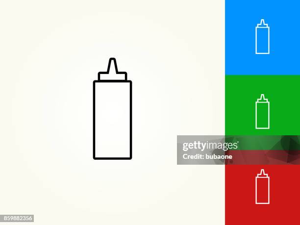 ketchup black stroke linear icon - mustard stock illustrations