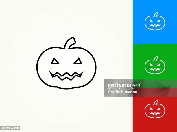 halloween pumpkin face black stroke linear icon - black face vector stock illustrations