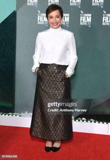 Kristin Scott Thomas attends the UK Premiere of "The Party" during the 61st BFI London Film Festival on October 10, 2017 in London, England.