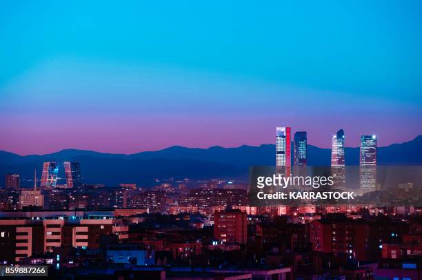 madrid, spain financial district cityscape - madrid stock pictures, royalty-free photos & images