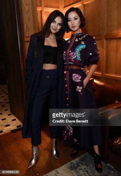 Doina Ciobanu and Betty Bachz attend the launch of the book 'Alice Temperley - English Myths and Legends' at The London Edition Hotel on October 10,...
