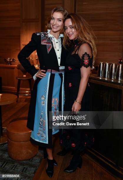 Arizona Muse, Alice Temperley attend the launch of the book 'Alice Temperley - English Myths and Legends' at The London Edition Hotel on October 10,...