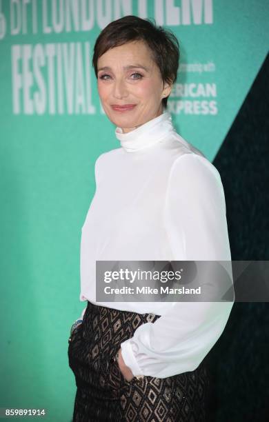 Kristin Scott Thomas attends the UK Premiere of "The Party" during the 61st BFI London Film Festival on October 10, 2017 in London, England.