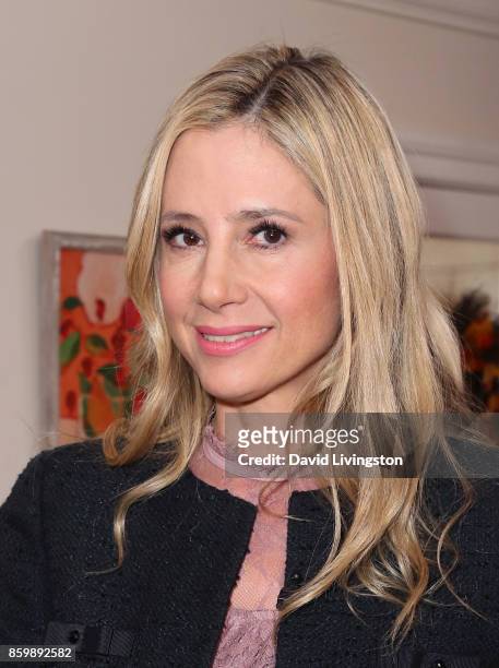 Actress Mira Sorvino attends Hallmark's "Home & Family" at Universal Studios Hollywood on October 10, 2017 in Universal City, California.