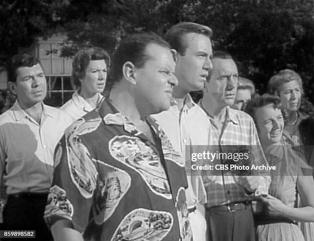 From left: Claude Akins as Steve Brand, Mary Gregory as Sally, Jack Weston as Charlie, Burt Metcalf as Don, and Jason Johnson as Old Man/Man One in...