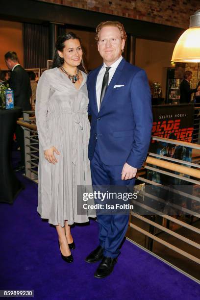 Violinist Daniel Hope and his wife Silvana Hope attend the premiere of 'Der Klang des Lebens' at Kino in der Kulturbrauerei on October 10, 2017 in...