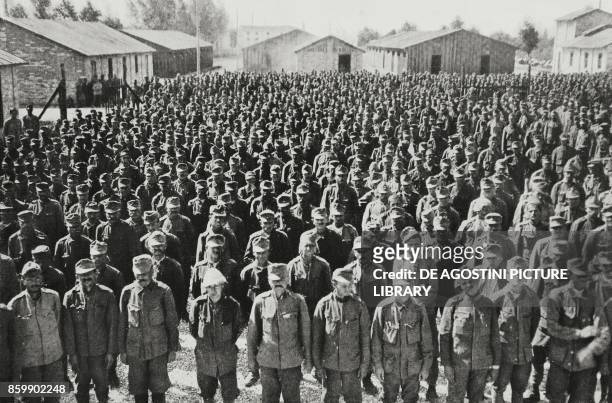 Austrian soldiers captured in the Karst region, Italy, World War I, from L'Illustrazione Italiana, Year XLIII, No 33, August 13, 1916.