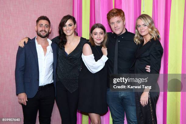 Michael Socha, Kelly Wenham, Georgia Groome, Danny Morgan and Cressida Bonas attend the UK premiere of 'Double Date' at The Soho Hotel on October 10,...