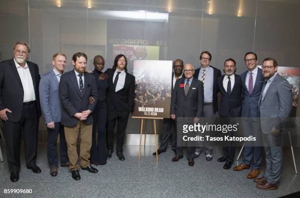 The cast of "The Walking Dead," including Scott M. Gimple, Danai Gurira, Norman Reedus, Lennie James and Andrew Lincoln , attend "The Walking Dead"...