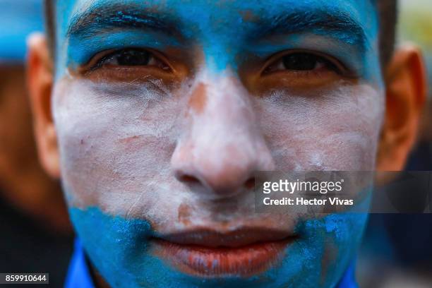 Fans of Argentina poses prior a match between Ecuador and Argentina as part of FIFA 2018 World Cup Qualifiers at Olimpico Atahualpa Stadium on...