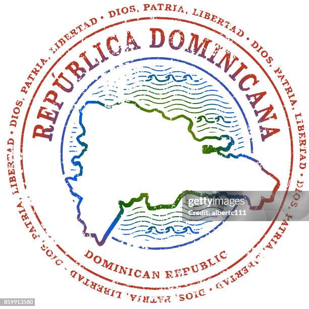 dominican republic travel stamp - dominican republic stock illustrations