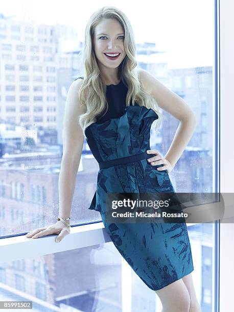 Actress Anna Torv poses at a portrait session for Men's Vogue in New York City.