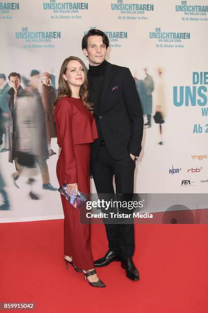 German actress Alice Dwyer and her boyfriend German actor Sabin Tambrea attend the 'Die Unsichtbaren' Premiere at Kino International on October 10,...