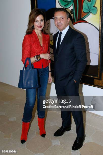 Elsa Zylberstein and Olivier Widmaier Picasso attend the "Picasso 1932" Exhibition Opening at Musee national Picasso-Paris on October 10, 2017 in...