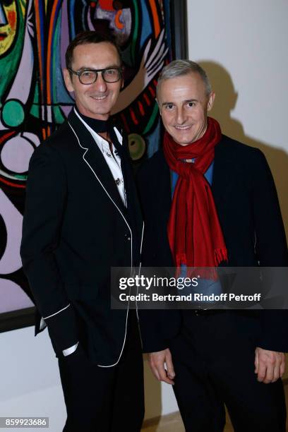 Bruno Frisoni and Herve van der Straeten attend the "Picasso 1932" Exhibition Opening at Musee national Picasso-Paris on October 10, 2017 in Paris,...