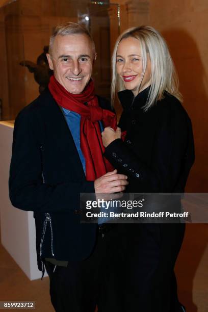 Herve van der Straeten and Melonie Foster Hennessy attend the "Picasso 1932" Exhibition Opening at Musee national Picasso-Paris on October 10, 2017...