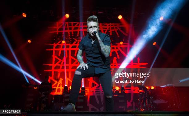 Jacoby Shaddix of Papa Roach performs at Brixton Academy on October 10, 2017 in London, England.