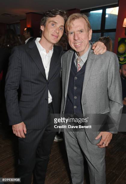 Cillian Murphy and Timothy Spall attend the UK Premiere after party for "The Party" during the 61st BFI London Film Festival at Picturehouse Central...