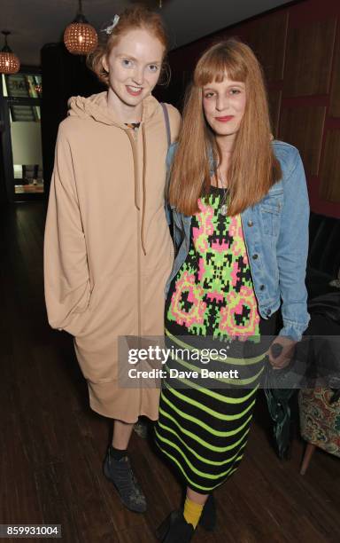 Lily Cole and Charlotte Colbert attend the UK Premiere after party for "The Party" during the 61st BFI London Film Festival at Picturehouse Central...