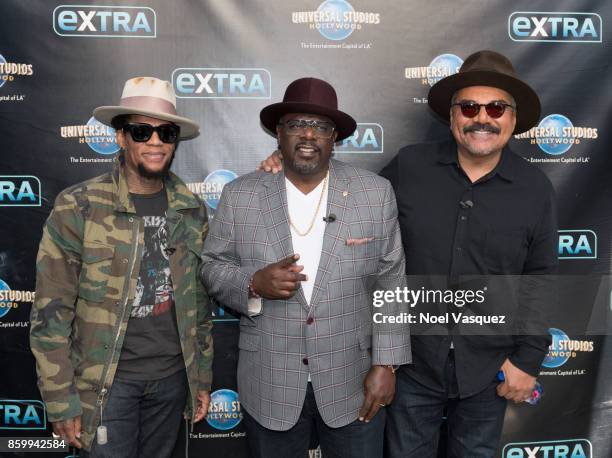 Hughley, George Lopez and Cedric the Entertainer visit "Extra" at Universal Studios Hollywood on October 10, 2017 in Universal City, California.