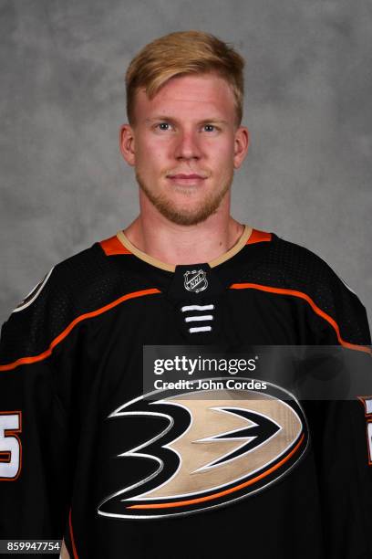 Ondrej Kase of the Anaheim Ducks poses for his official headshot for the 2017-2018 season on September 7, 2017 at Honda Center in Anaheim, California.