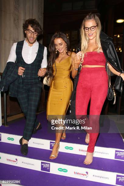 Amber Davies, Georgia Kousoulou and Kem Cetinay attending the Specsavers 'Spectacle Wearer of the Year' awards on October 10, 2017 in London, England.