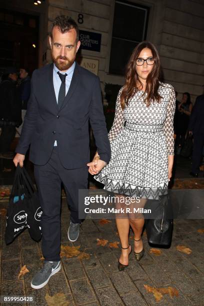 George Smart and Lisa Snowdon attending the Specsavers 'Spectacle Wearer of the Year' awards on October 10, 2017 in London, England.