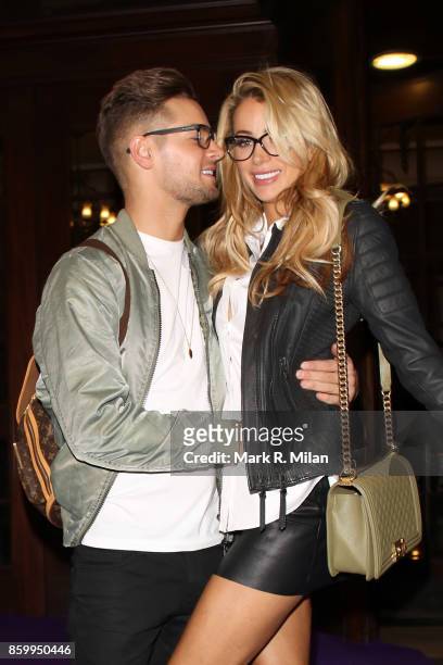 Olivia Attwood and Chris Hughes attending the Specsavers 'Spectacle Wearer of the Year' awards on October 10, 2017 in London, England.