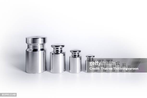 metal chrome exact weight on white background - pound unit of mass stock pictures, royalty-free photos & images