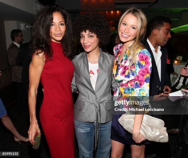 Actresses Sherri Saum, Jasika Nicole and Katrina Bowden attend the Conde Nast Traveler Hot List Party at Pranna on April 15, 2009 in New York City.