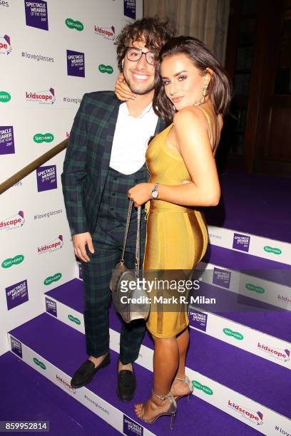 Amber Davies and Kem Cetinay attending the Specsavers 'Spectacle Wearer of the Year' awards on October 10, 2017 in London, England.