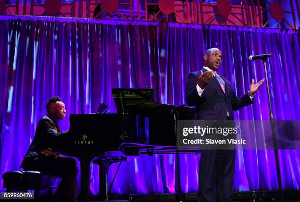 Lawrence Brownlee performs onstage at Autism Speaks Celebrity Chef Gala on Wall Street at Cipriani Wall Street on October 10, 2017 in New York City.