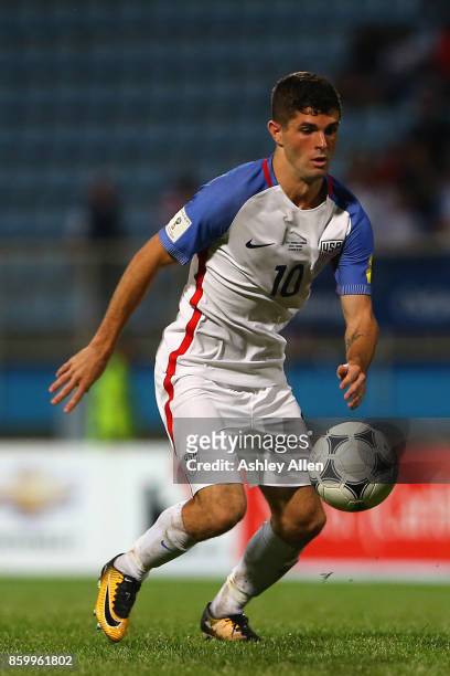 Christian Pulisic of the United States mens national team during the FIFA World Cup Qualifier match between Trinidad and Tobago at the Ato Boldon...