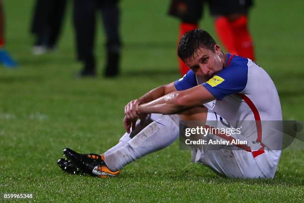 Matt Besler of the United States mens national team reacts as the USA lose to Trinidad and Tobago 2-1 during the FIFA World Cup Qualifier match...