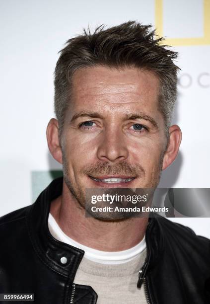 Actor Sean Maguire arrives at the premiere of National Geographic Documentary Films' "Jane" at the Hollywood Bowl on October 9, 2017 in Hollywood,...