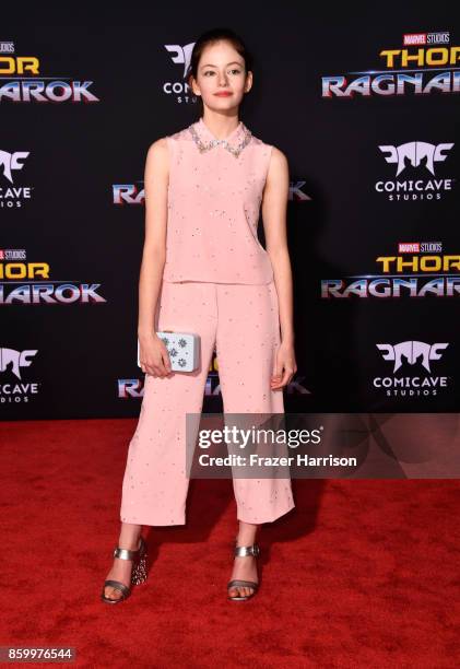 Mackenzie Foy attends the premiere of Disney and Marvel's "Thor: Ragnarok" on October 10, 2017 in Los Angeles, California.