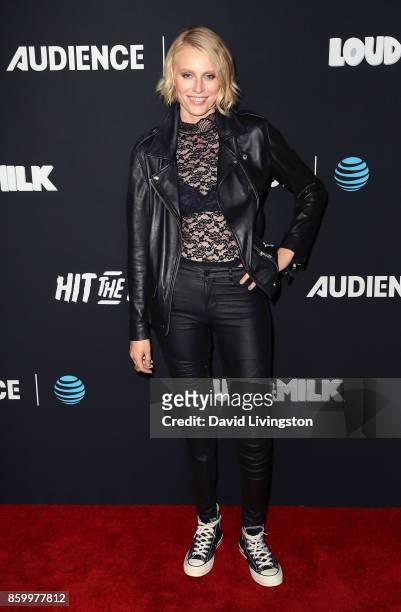 Model Lauren Wasser attends the premiere of AT&T Audience Network's "Loudermilk" and "Hit The Road" at ArcLight Cinemas on October 10, 2017 in...