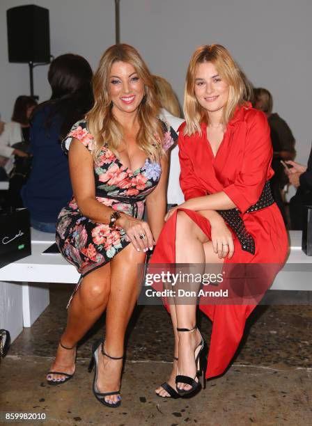 Jo Casamento and Carissa Walford attend the Specsavers x Carla Zampatti Launch Event on October 11, 2017 in Sydney, Australia.