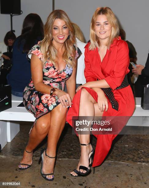 Jo Casamento and Carissa Walford attend the Specsavers x Carla Zampatti Launch Event on October 11, 2017 in Sydney, Australia.