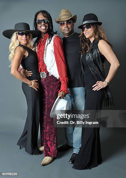 Legendary Bassist Verdine White , his wife Shelly Clark-White designer Jonny Vagas and Model Kim Fisher wear the "Verdine White Series of Vavas...
